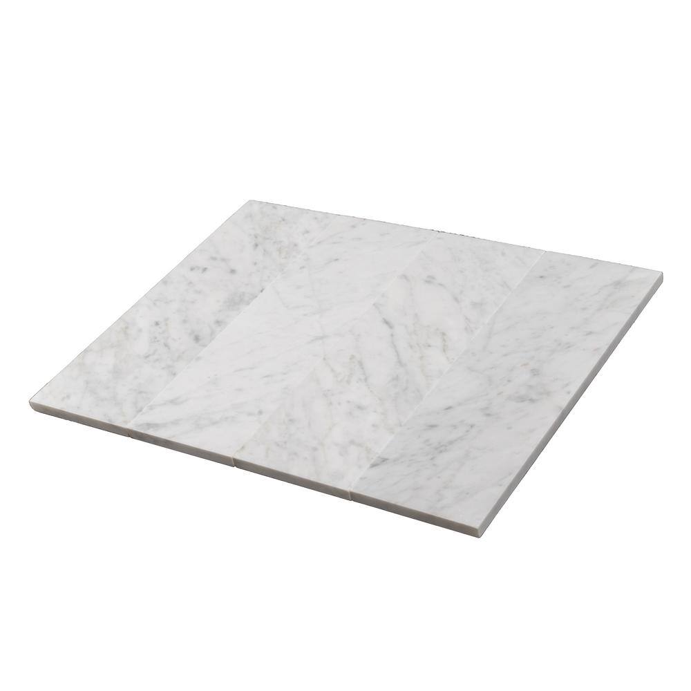 Apollo Gray and White Polished Marble 4x12 Subway Tile