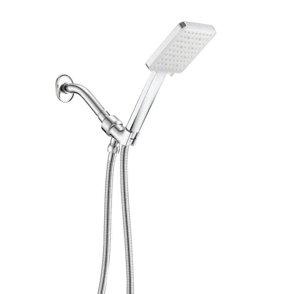 cadeninc 3.94 in. Single-Handle 6-Spray Wall Mount High Pressure Shower Faucet in Chrome (Valve Included)