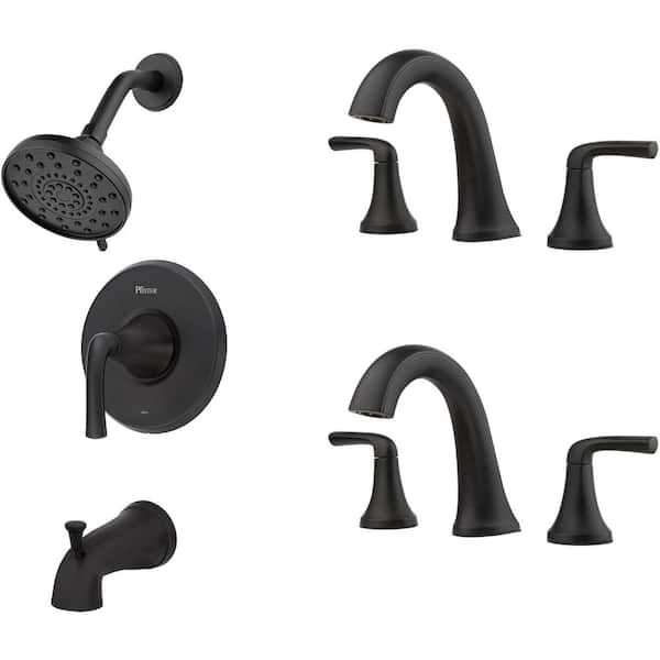 Black Pfister Ladera 1-Handle 3-Spray Tub&Shower Faucet in M 