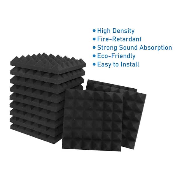 Wellco 1 ft. x 1 ft. x 3 in. High Density Sound Absorbing Panels Noise  Absorbing Foam for Recording Studio (12-Pack) RSAP031212B12 - The Home Depot