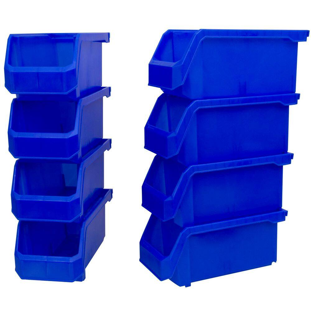 Plastic Stackable Storage Bin Containers for Organizing, Medium (11 in. D x 5 in. W x 5.5 in. H), 8-Pack, Blue price history on PriceWatchPro