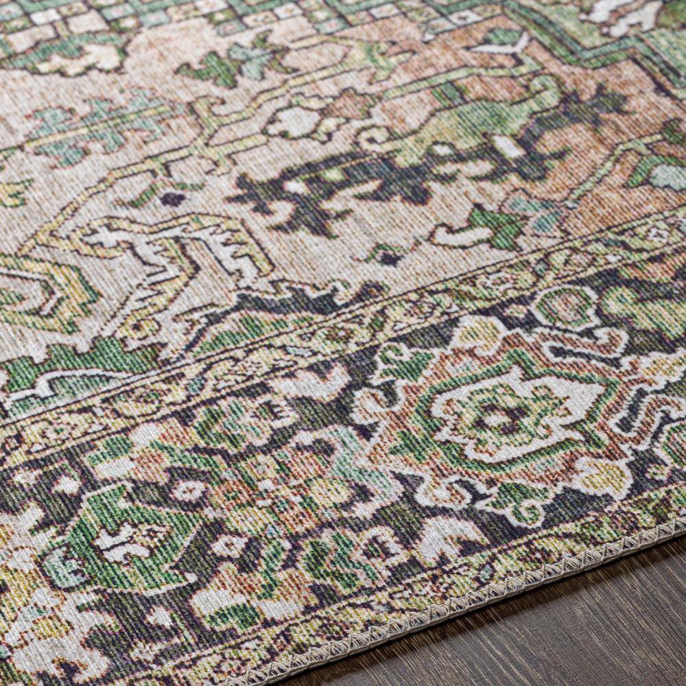 Iris Dark Green Synthetic Flat Woven 5' x 7' Area Rug