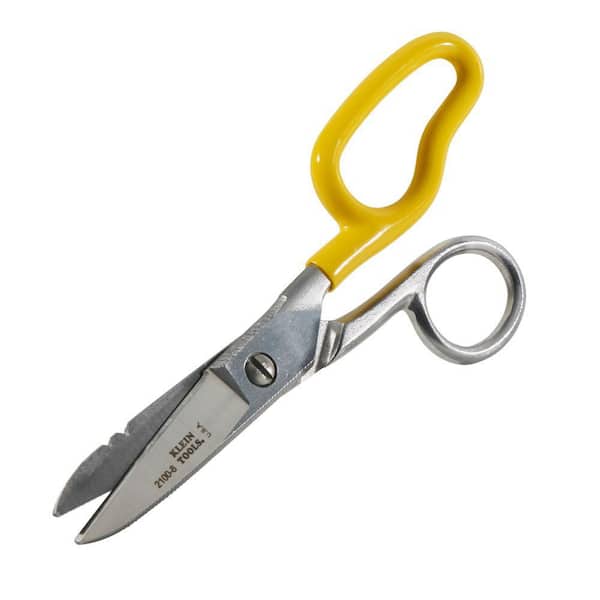 Klein Tools 100CS Electrician Scissors, Serrated Scissors with Wire  Stripping Notches