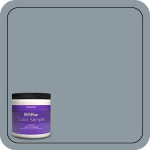 8 oz. #N490-4 Teton Blue Eggshell Enamel Interior Paint & Primer Color Sample