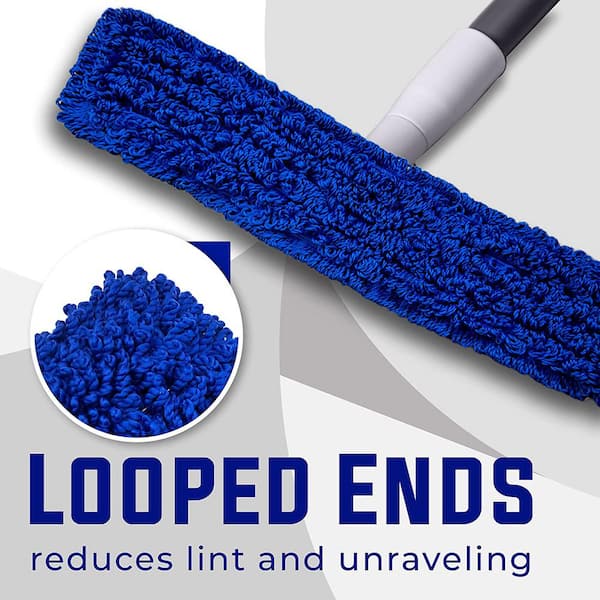 KLEEN HANDLER 24 in., Blue Microfiber Dust Mop, Medium Washable