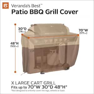 Veranda's Best 70 in. W x 30 in. D x 48 in. H Polyester with Polyvinyl Chloride Backing BBQ Grill Cover
