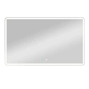 Baily 60 in. W x 36 in. H Rectangular Frameless Wall Mounted Bathroom Vanity Mirror in Silver