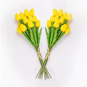 13.5 in. Yellow Artificial Tulip Stems (Set of 24)
