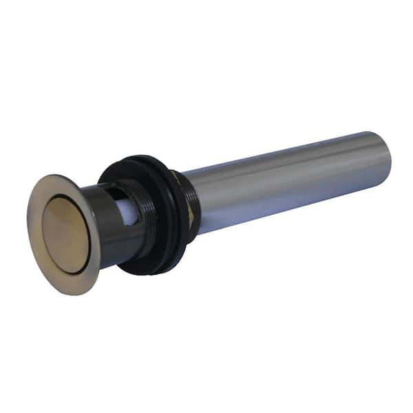 Kingston Brass Push Pop-Up Bathroom Sink Drain with Overflow, Antique Brass