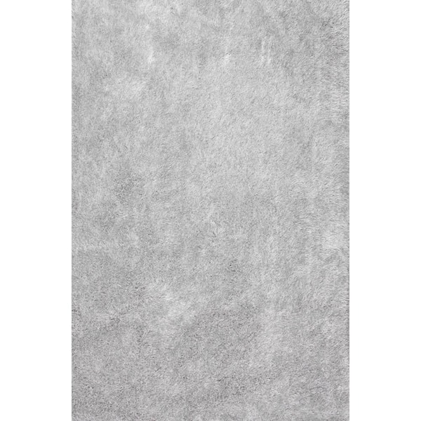 nuLOOM Dusk Solid Shag Silver 8 ft. x 10 ft. Area Rug