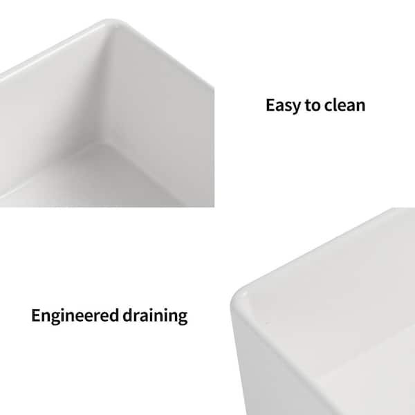 Unbranded - 30 in. Farmhouse Apron Front Single Bowl White Fireclay Kitchen Sink with Bottom Grid, Roll Mat, Cutting Board, Strainer