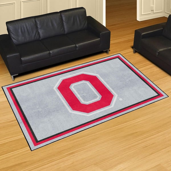 Ohio State Buckeyes Gray 5 ft. x 8 ft. Plush Area Rug