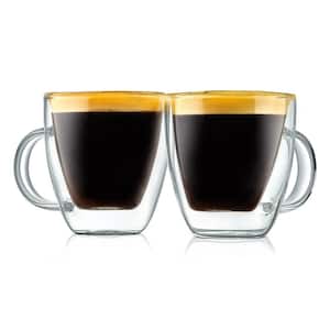 5.2 oz. Clear Glass Coffee Mug Set (Set of 2)