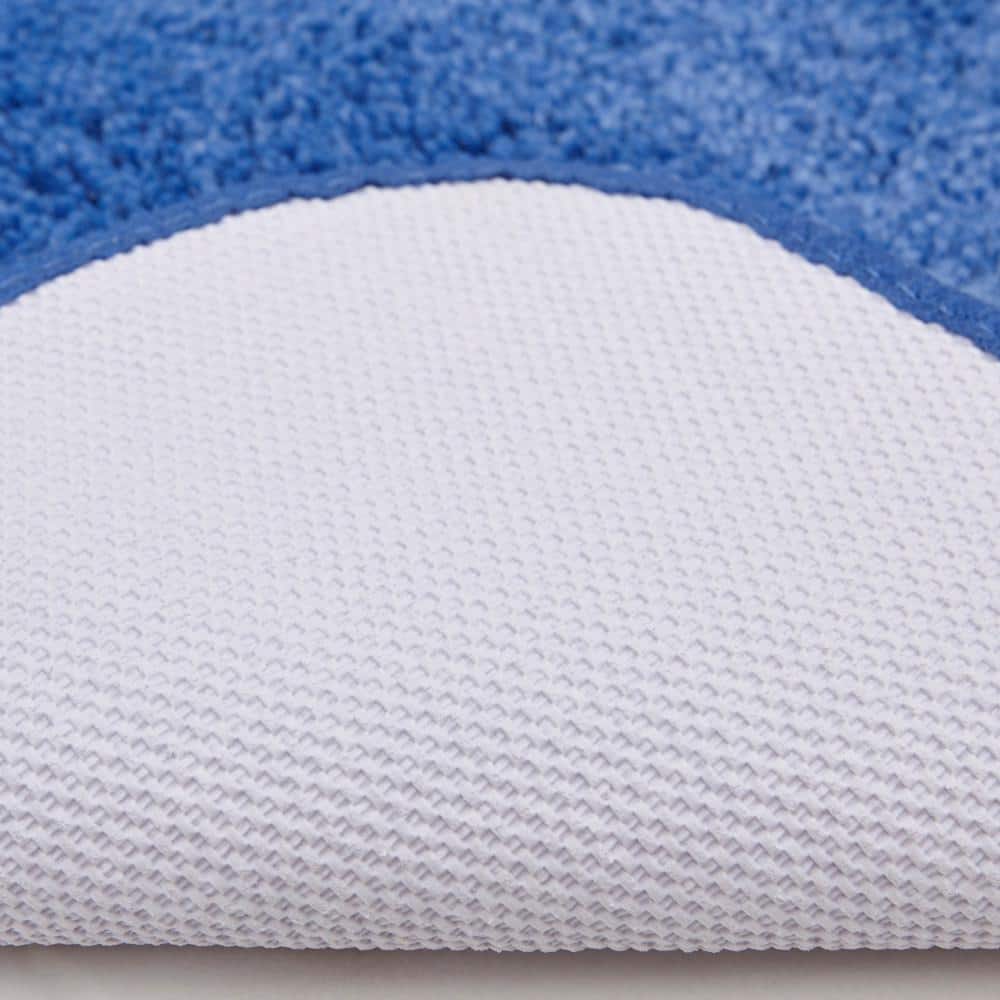 Soft Plush Blue Nylon Bath Rug, 2'x3'4"