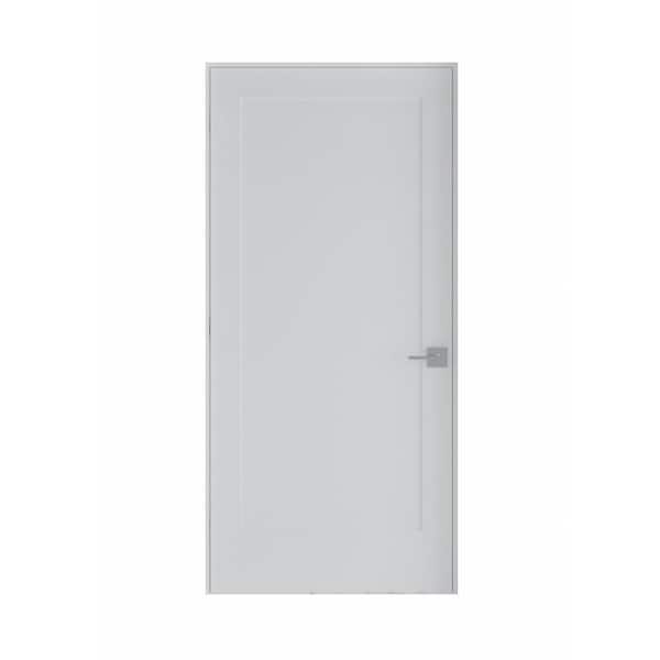 RESO 32 in. x 80 in. Left-Handed Solid Core White Primed Composite Single Prehung Interior Door with Bronze Hinges