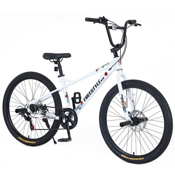 Siavonce Freestyle Kids Bike Double Disc Brakes 26 in. Children's Bicycle for Boys Girls Age 12+ Years
