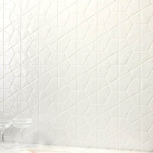 Daltile Revalia Remix White 12 in. x 15 in. Glossy Ceramic