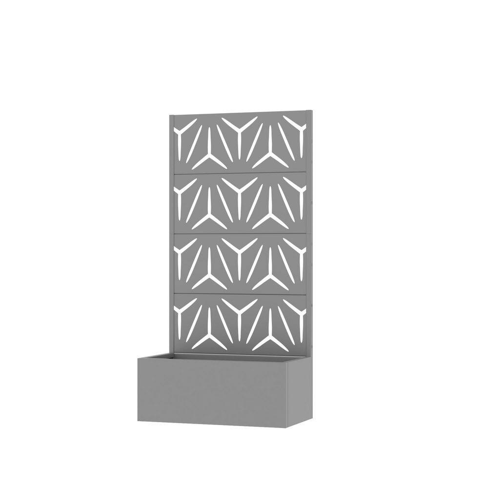 59 in. H x 29.5 in. W Metal Grey Rectangle Pots and Planter Raised Box with Trellis for Vine Climbing Plants price history on PriceWatchPro