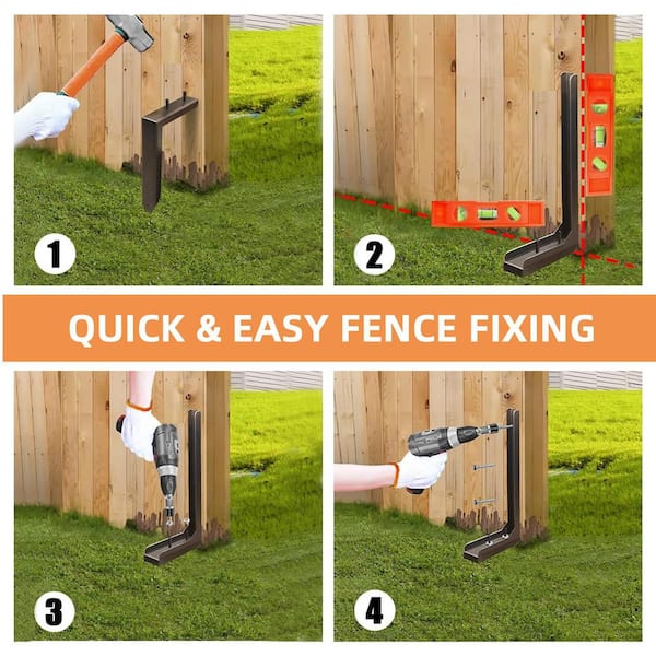 CKLT 2-Pack Fence Post Repair Kit Heavy Duty 32in Fence Post Anchor