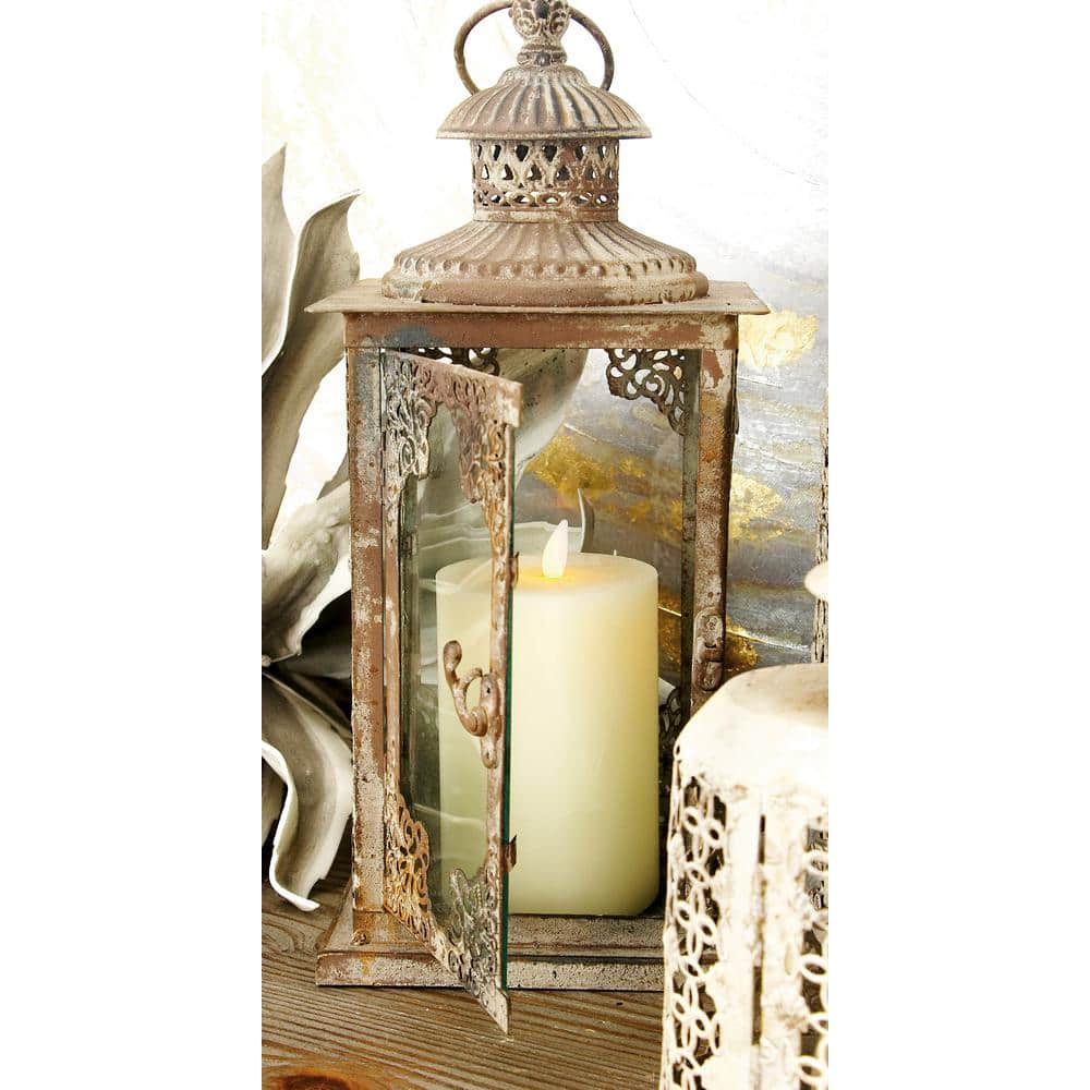 Set of Three White LED Flameless Pillar Candles