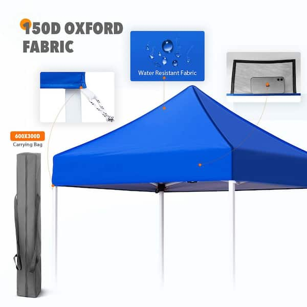 5 ft. x 5 ft. Pop Up Canopy Tent Instant Outdoor Canopy Blue