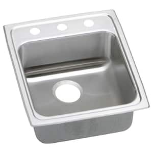 Lustertone 17in. Drop-in 1 Bowl 18 Gauge  Stainless Steel Sink Only and No Accessories