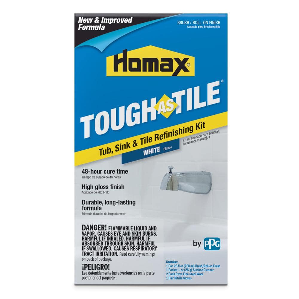 Homax 26 oz. White Tough as Tile Brush on Tub, Sink, and Tile Refinishing  Kit 3154 - The Home Depot