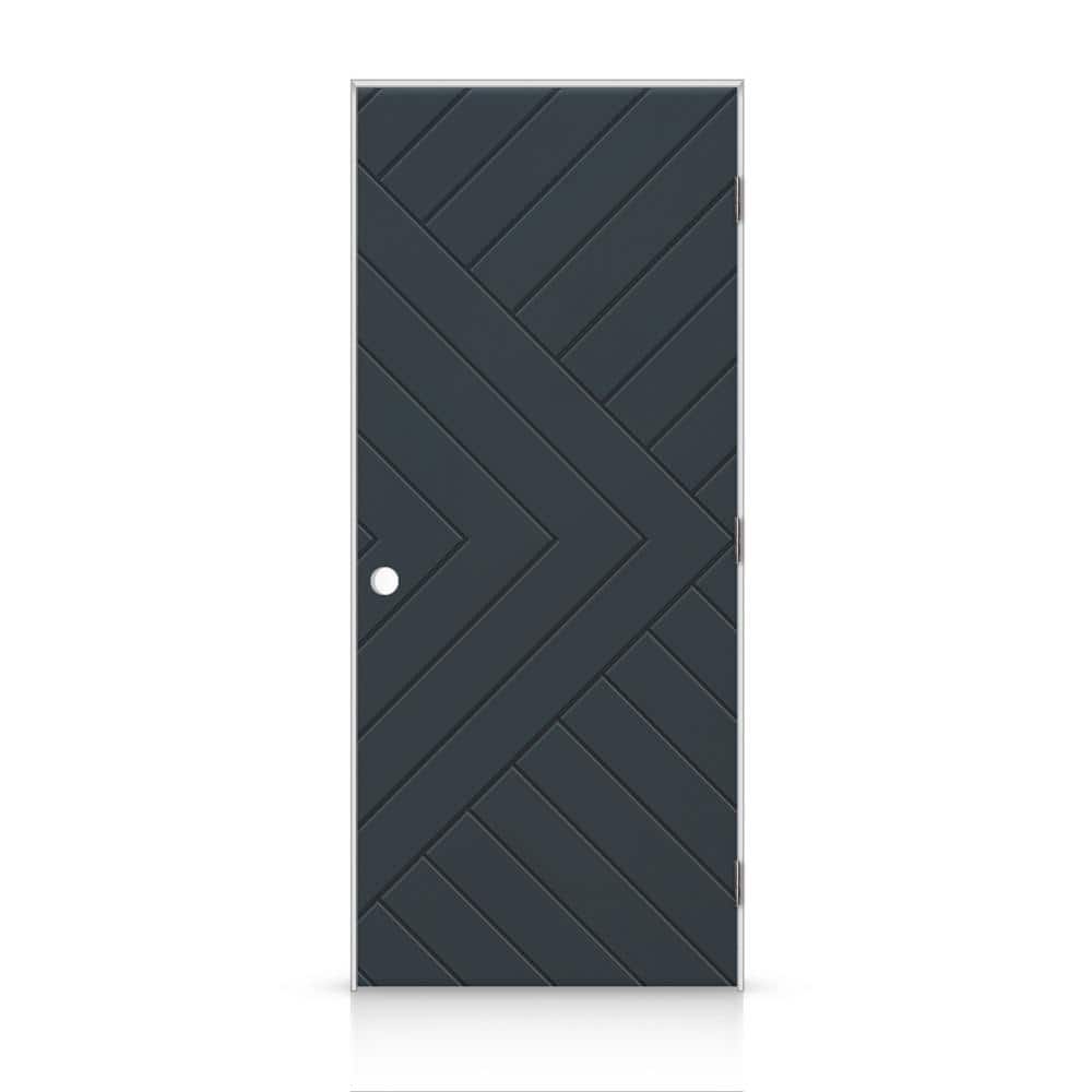 36 in. x 84 in. Chevron Arrow Left-Handed Hollow-Core Charcoal Gray Painted Composite Single Prehung Interior Door price history on PriceWatchPro