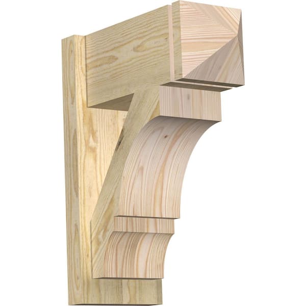 Ekena Millwork 8 in. x 22 in. x 18 in. Balboa Arts and Crafts Rough Sawn Douglas Fir Outlooker