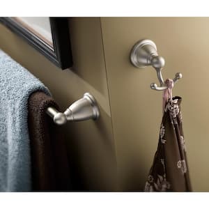 Brantford 4-Piece Bath Hardware Set with 18 in. Towel Bar, Paper Holder, Towel Ring, and Robe Hook in Brushed Nickel