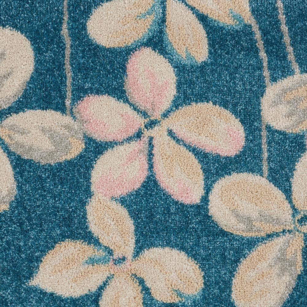 Handmade Turquoise Floral Viscose Rectangular 8' x 10' Rug