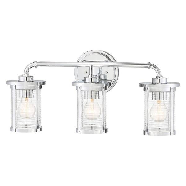 NEW 3 Light Vanity Fixture Brushed Nickel/Clear Glass by Cordelia #1003246661 