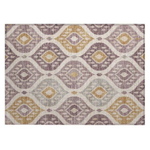 Chantille Machine Washable Indoor/Outdoor Abstract ACN3123 Plum 3 ft. x 4 ft. Area Rug