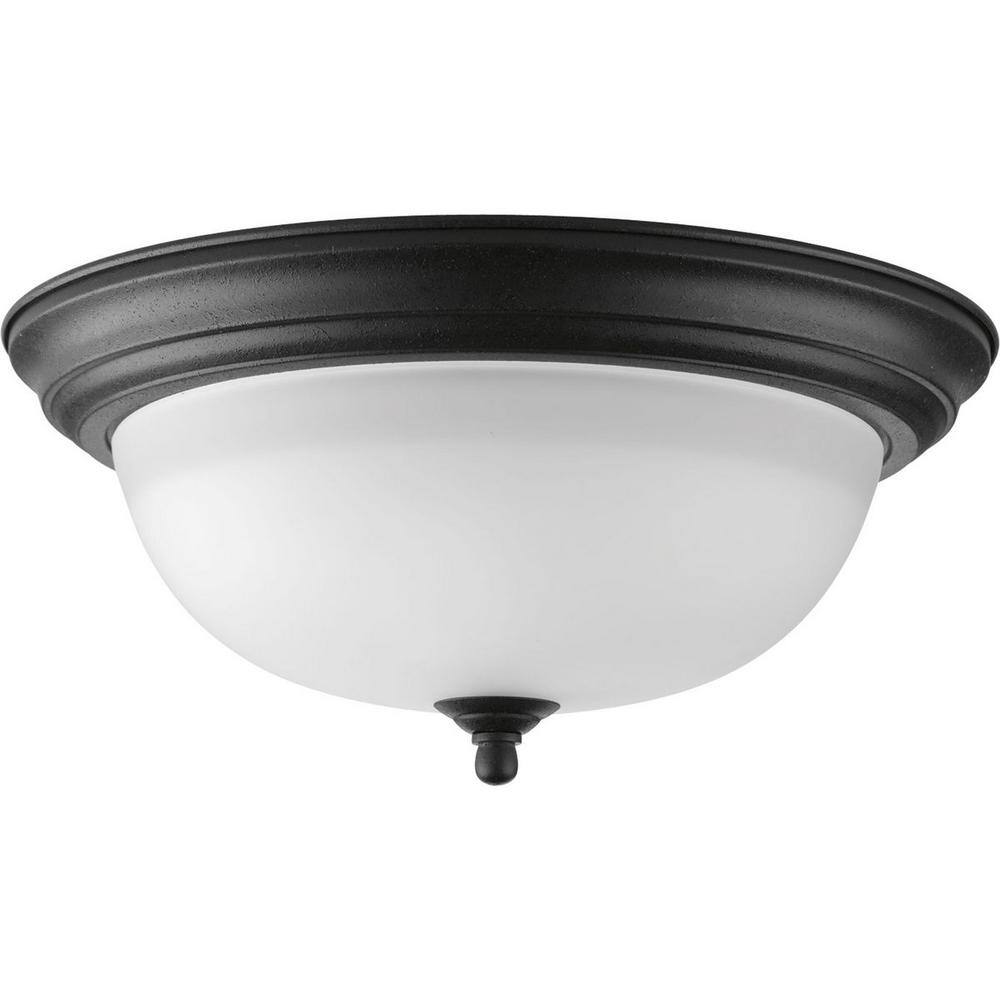 Forged Black Alabaster Glass 14'' Flush Mount Ceiling Light