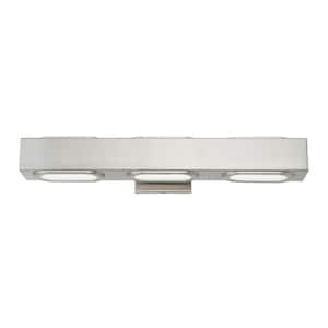Baird 23 in. 3-Light Brushed Nickel LED ADA Vanity Light with Satin Glass Diffuser