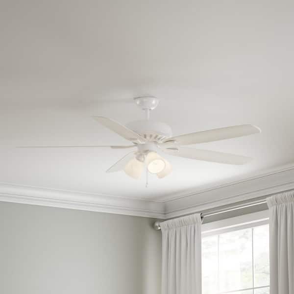 Hampton Bay Rockport 52 in. Indoor LED Matte White Ceiling Fan