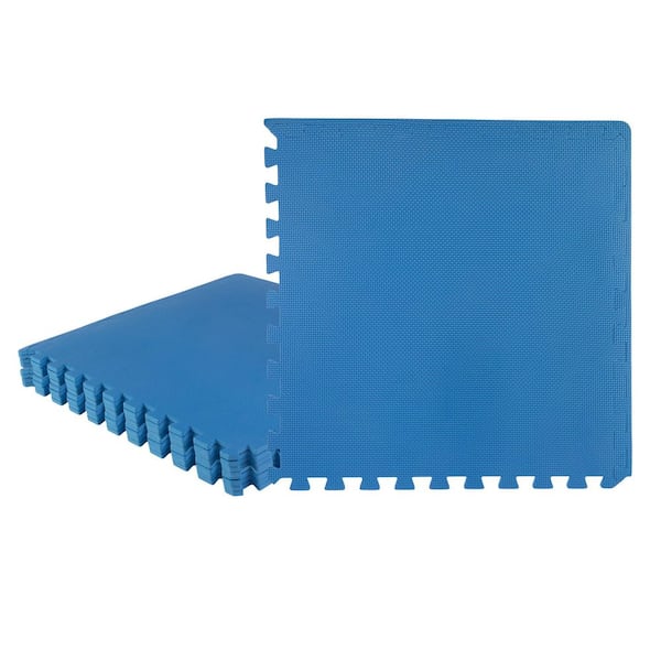 Interlocking Blue 24 in. W x 24 in. L Non-Toxic EVA Foam Flooring for Playroom, Gym, or Basement 8 Pack (32 sq. ft.)