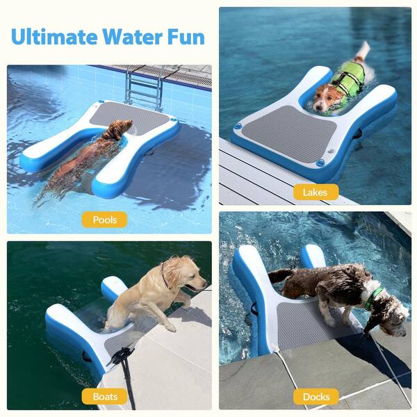 Dog Ramp Float Dog Dock Ramp Inflatable Dog Ramp , Multi-Use Dog Floats Ladder , Pool ...