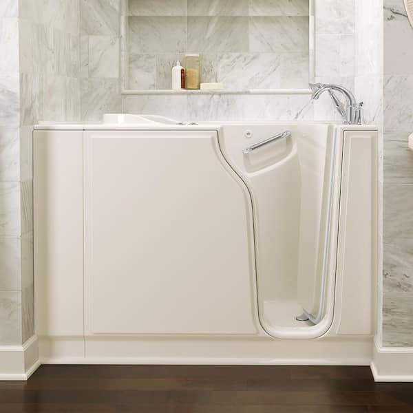 Gelcoat Value Series 52 in. Walk-In Whirlpool and Air Bath Bathtub in Linen