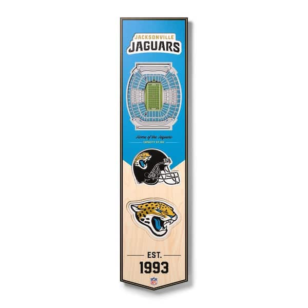NFL Jacksonville Jaguars Wooden 8 x 32 3D Stadium Banner Decorative Sign -TIAA Bank Field