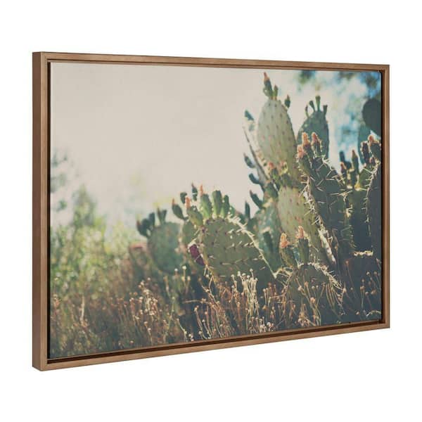 Sylvie "A Desert Prickly Pear Cactus" by Laura Evans Gold Framed Art Print 33 in. x 23 in.