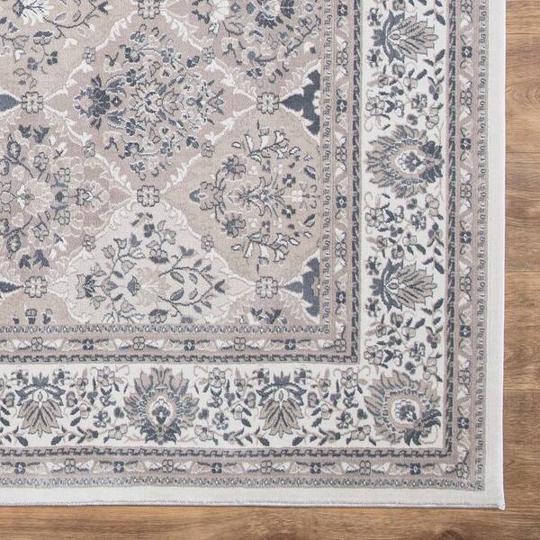 Unbranded - Kashan Panel Ivory 5 ft. x 7 ft. Area Rug