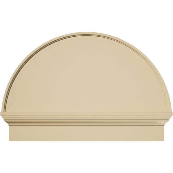 Ekena Millwork 32-in W x 22-3/4-in H x 2-3/4-in P Half Round Smooth Signature Urethane Combination Pediment, Primed Tan