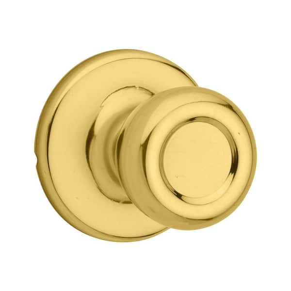 Kwikset Tylo Polished Brass Passage Hall/Closet Door Knob Featuring Microban Antimicrobial Technology