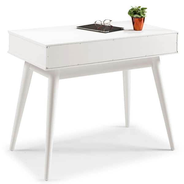 Just white desk table 1 drawer 1 door 73x108x50. Modern office