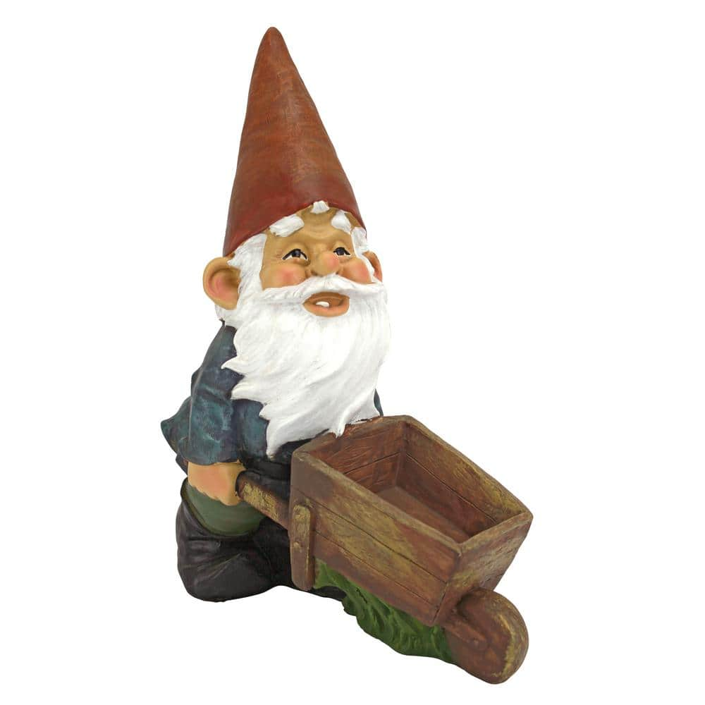 Design Toscano 12 in. H Wheelbarrow Willie Garden Gnome Statue QM2433000 -  The Home Depot