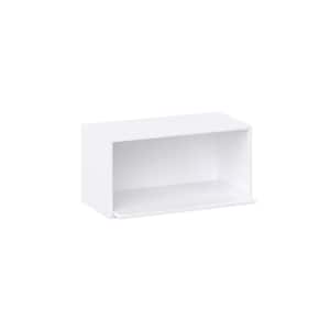 Wallace Painted Warm White Shaker Assembled Wall Microwave Shelf Kitchen Cabinet 30 in. W x 15 in. H x 14 in. D