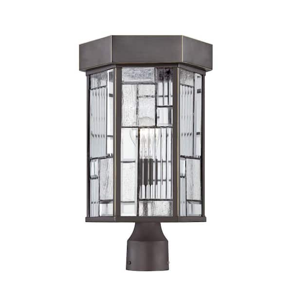 Designers Fountain Kingsley 1-Light Aged Bronze Patina Steel Line Voltage Outdoor Weather Resistant Post Light with No Bulb Included