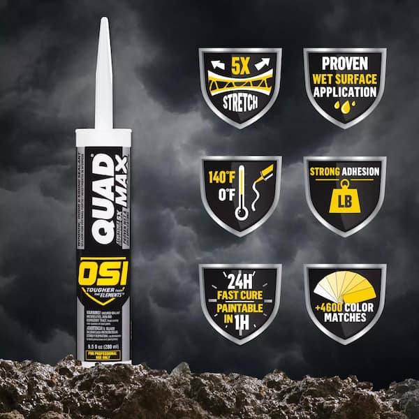 QUAD Max 9.5 fl. oz. Black #003 Exterior, Window, Door, and Siding Caulk Sealant