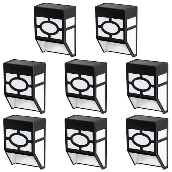 GIGALUMI Solar Black LED Deck Rail Light Multi-Color (8-Pack)